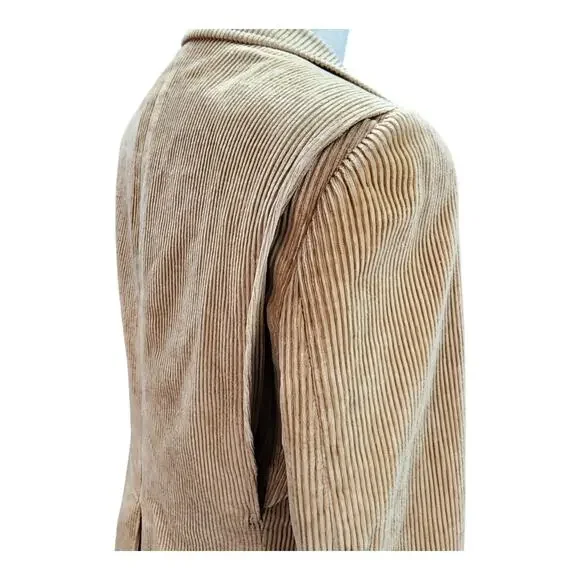 Vintage Collage Hall Blazer Mens 39R Brown Corduroy Sport Jacket Elbow Patches - Picture 5 of 16